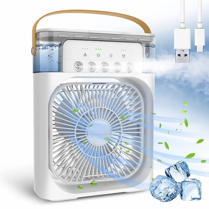 Portable 3 IN 1 Mini Air Conditioner With LED Lights & Humidifier